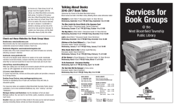 Services for Book Groups - West Bloomfield Township Public Library