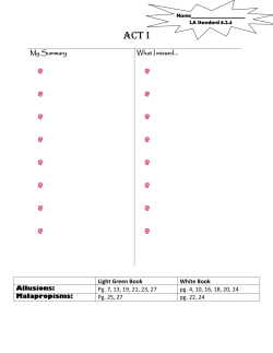 Act I Reading Packet - Center Grove Schools