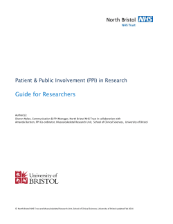 (PPI) in Research - University of Bristol