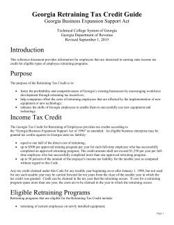 Georgia Retraining Tax Credit Guide