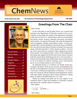 2009 Newsletter - Department of Chemistry