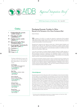 Developing Economic Corridors in