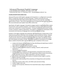 Advanced Placement English Language