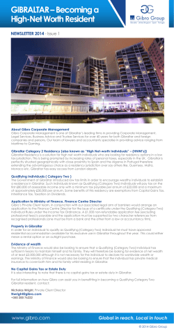 GIBRALTAR &ndash; Becoming a High-Net Worth Resident