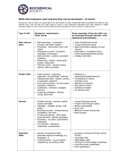Skills that employers want and how they can be developed &ndash; at school