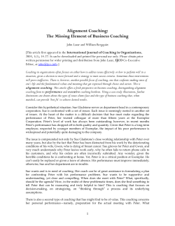 Alignment Coaching - International Journal of Coaching in
