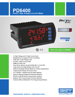 PD6400 Data Sheet - Precision Digital