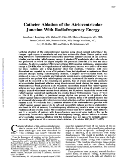 Catheter Ablation of the Atrioventricular Junction With