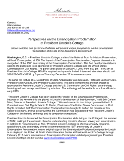 Perspectives on the Emancipation Proclamation at President