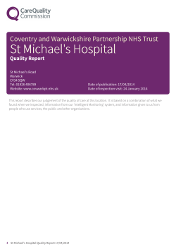 St Michael`s Hospital Scheduled Report (MentalHealth