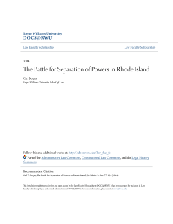 The Battle for Separation of Powers in Rhode Island