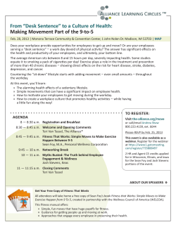 "Desk Sentence" to a Culture of Health