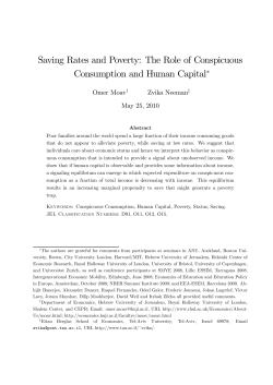 Saving Rates and Poverty: The Role of Conspicuous Consumption