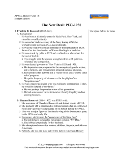 The New Deal: 1933-1938