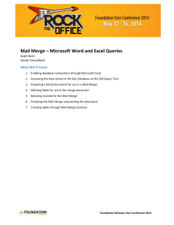 Mail Merge &ndash; Microsoft Word and Excel Queries