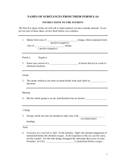 PR 2022 - Names of Substances from their Formulas