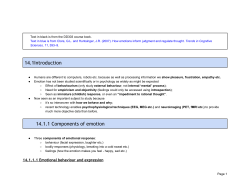 14.1Introduction 14.1.1 Components of emotion