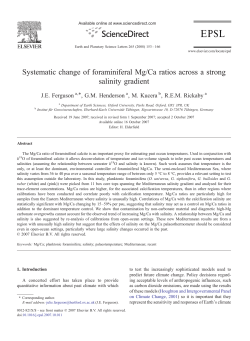 Systematic change of foraminiferal Mg/Ca ratios across a strong
