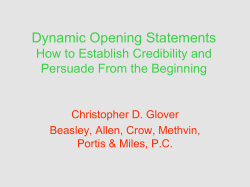 Dynamic Opening Statements