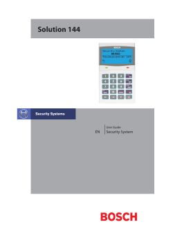 Bosch Solution 144 User Guide
