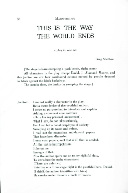 This Is the Way the World Ends - Digital Commons @ Butler University