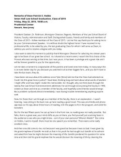 Dean Hobbs Delivers the Commencement Address Stepping down