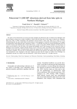 ž / Paleowind 11,000 BP directions derived from lake spits in