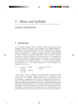 2 Mora and Syllable - Blackwell Publishing