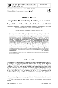 Composition of Tubers - UCLA Center for Behavior, Evolution, and