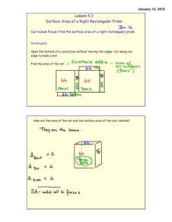 Lesson 4.3 Surface Area of a Right Rectangular Prism