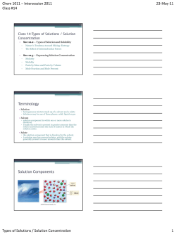 Chem 1011 &ndash; Intersession 2011 Class #14 23-May