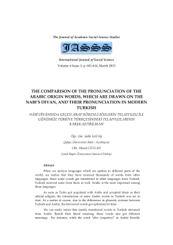 Changes in Pronunciation in Arabic Origin Words
