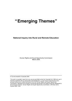 Emerging Themes - Australian Human Rights Commission