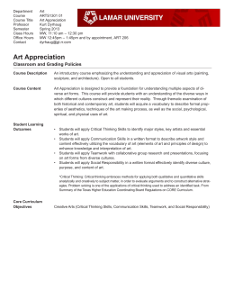 ARTS 1301 Syllabus