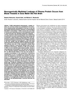 Neurogenically Mediated Leakage of Plasma Protein Occurs from