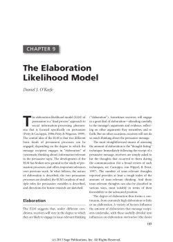 The Elaboration Likelihood Model