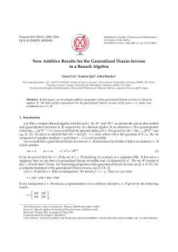 New Additive Results for the Generalized Drazin Inverse in - PMF-a