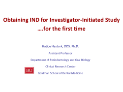 Obtaining IND for Investigator
