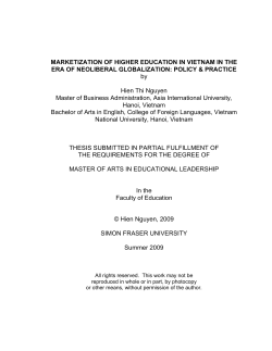 MARKETIZATION OF HIGHER EDUCATION IN VIETNAM IN THE