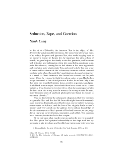 Seduction, Rape, and Coercion Sarah Conly