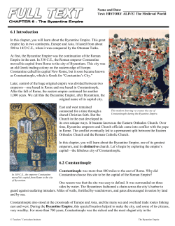 6.1 Introduction 6.2 Constantinople