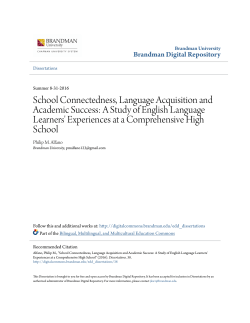 School Connectedness, Language Acquisition and Academic Success