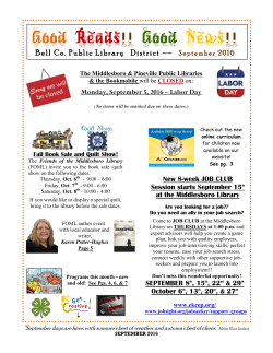 Good Reads!! Good News!! - Bell County Public Library