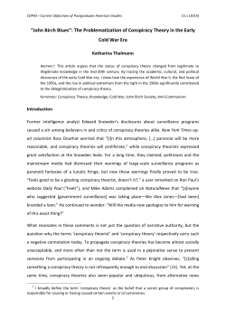 The Problematization of Conspiracy Theory in the Early Cold War Era