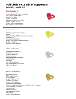 Full Circle FY13 List of Supporters
