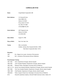 Dr. Coopersmith`s CV