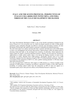 italy and the kyoto protocol: perspectives of italian