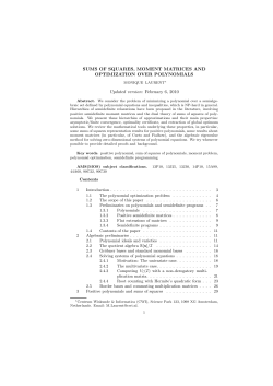 SUMS OF SQUARES, MOMENT MATRICES AND OPTIMIZATION