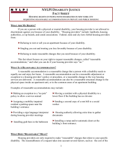 Housing Rights of Tenants with Disabilities