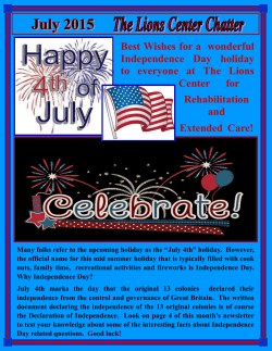 July 2015 Newsletter - The Lions Center for Rehabilitation and